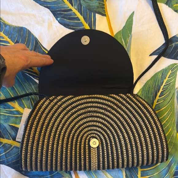 Magid Black and Tan Striped Clutch - Picture 6 of 7